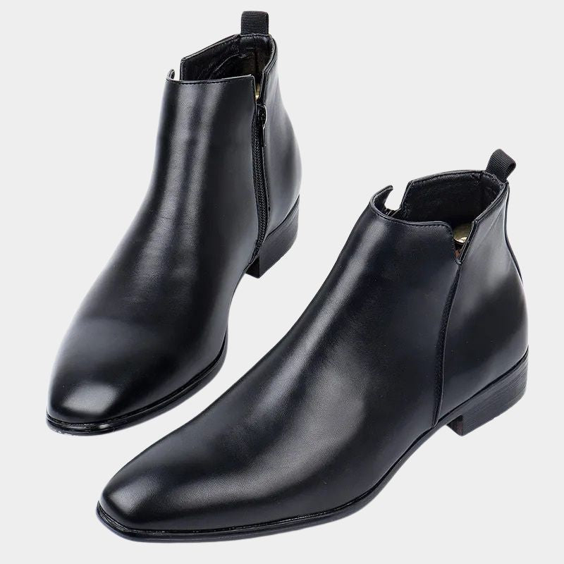 Side Zip Retro Leather Boots for Men