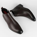 Side Zip Retro Leather Boots for Men