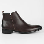 Side Zip Retro Leather Boots for Men