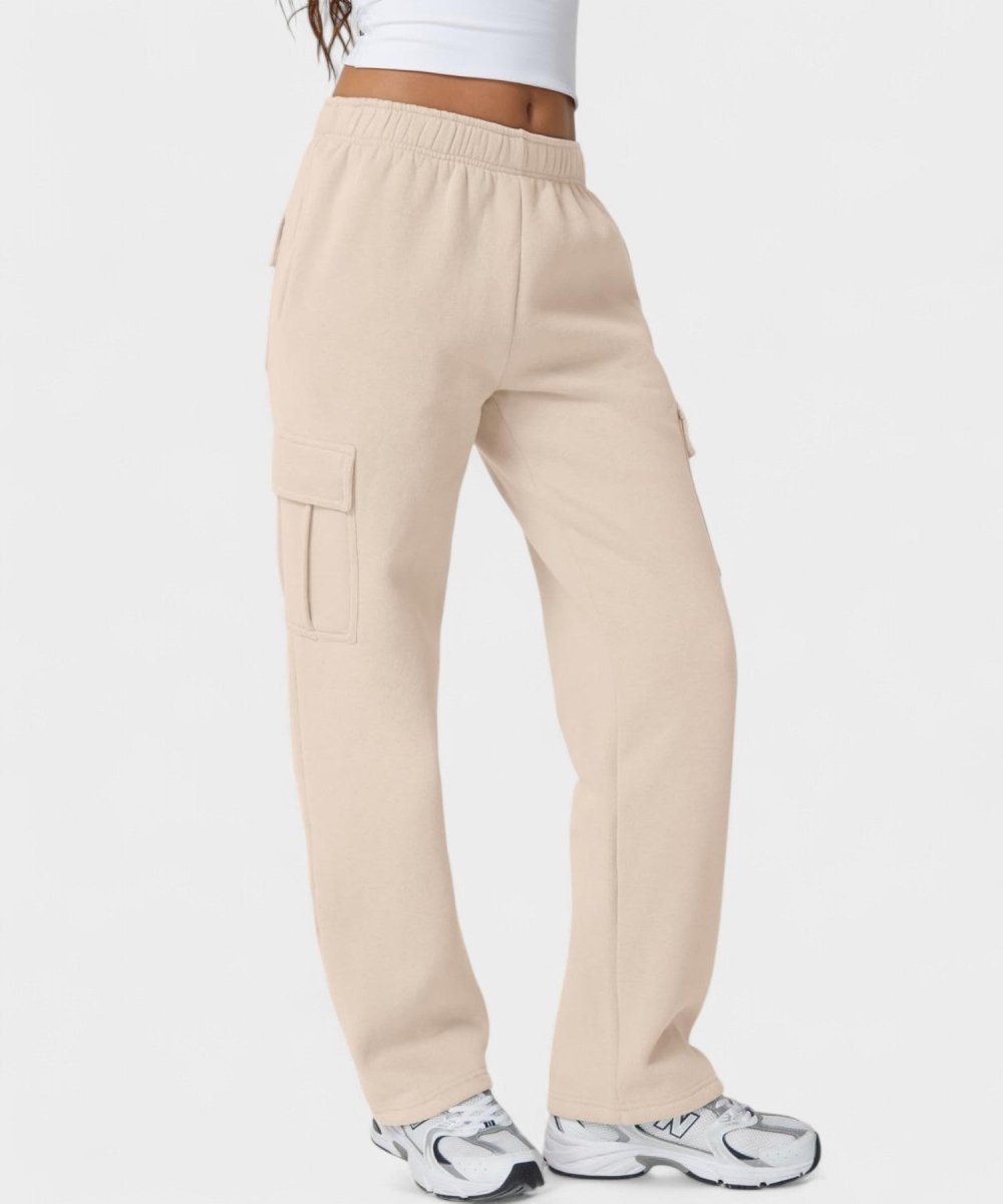 Alana | High-Waist Fleece Cargo Sweatpants