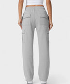 Alana | High-Waist Fleece Cargo Sweatpants