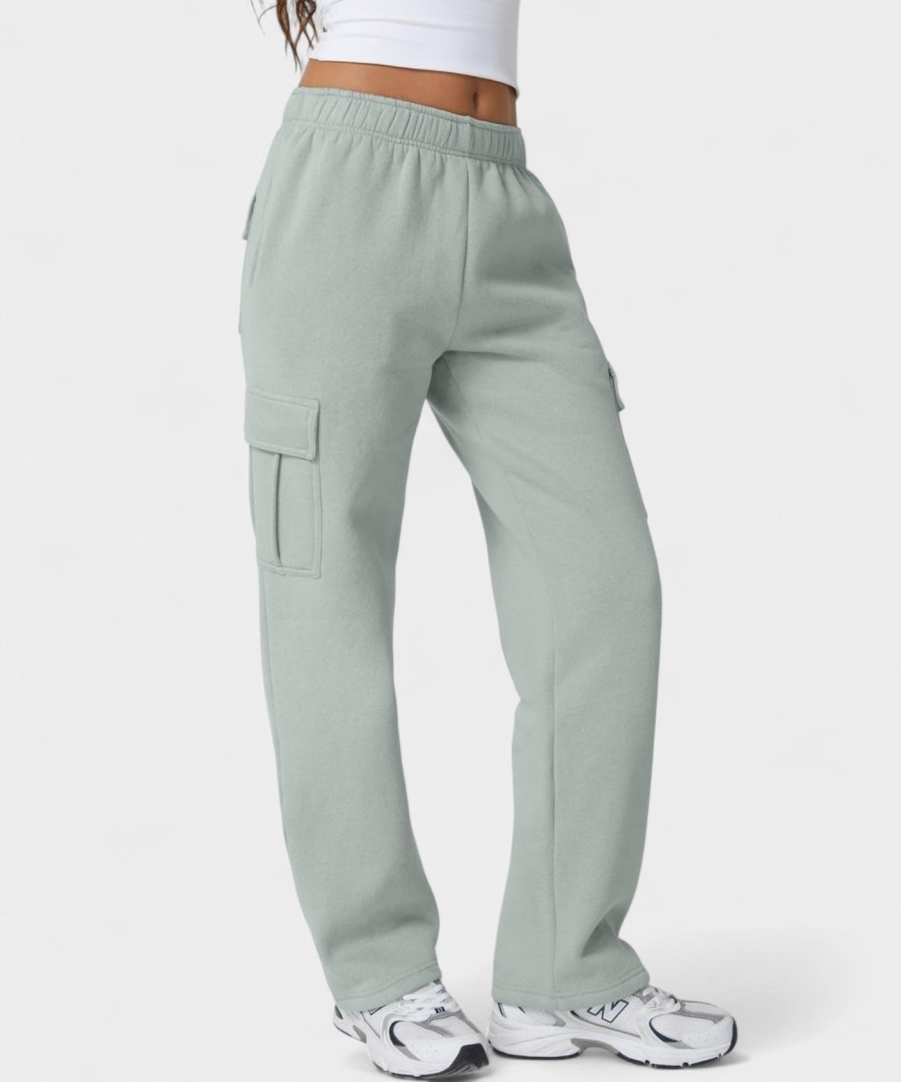 Alana | High-Waist Fleece Cargo Sweatpants