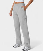 Alana | High-Waist Fleece Cargo Sweatpants