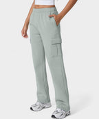 Alana | High-Waist Fleece Cargo Sweatpants