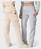 Alana | High-Waist Fleece Cargo Sweatpants