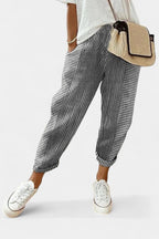 Alba Striped Linen-Blend Pants