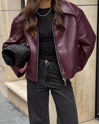 Burgundy Biker Jacket