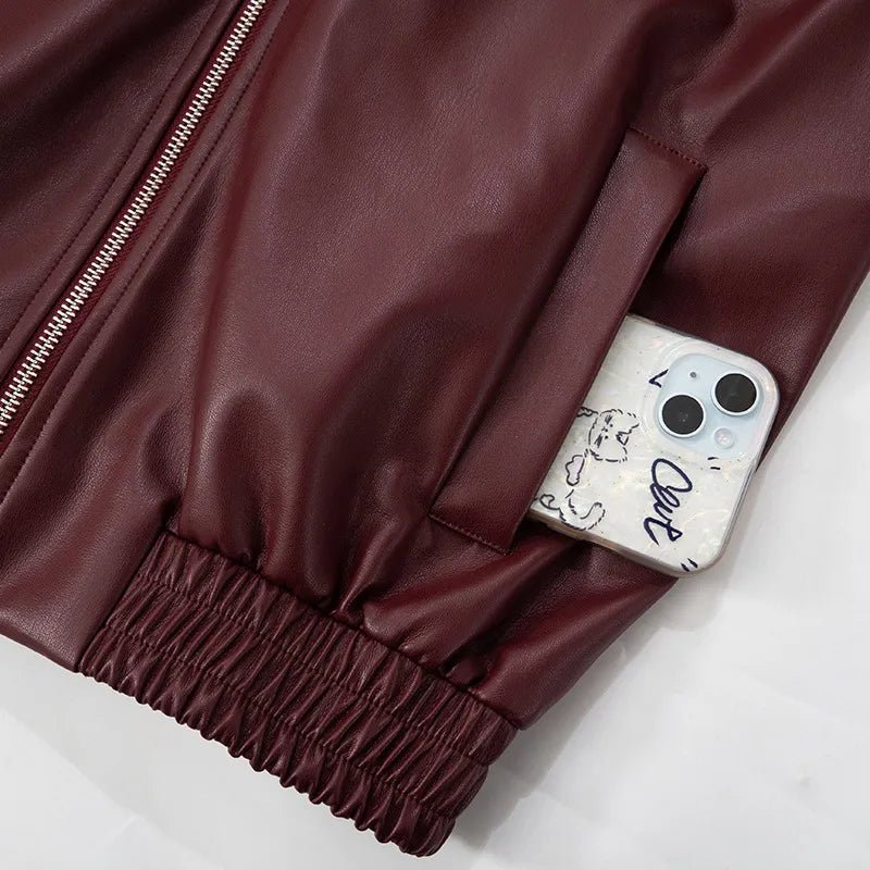 Burgundy Biker Jacket