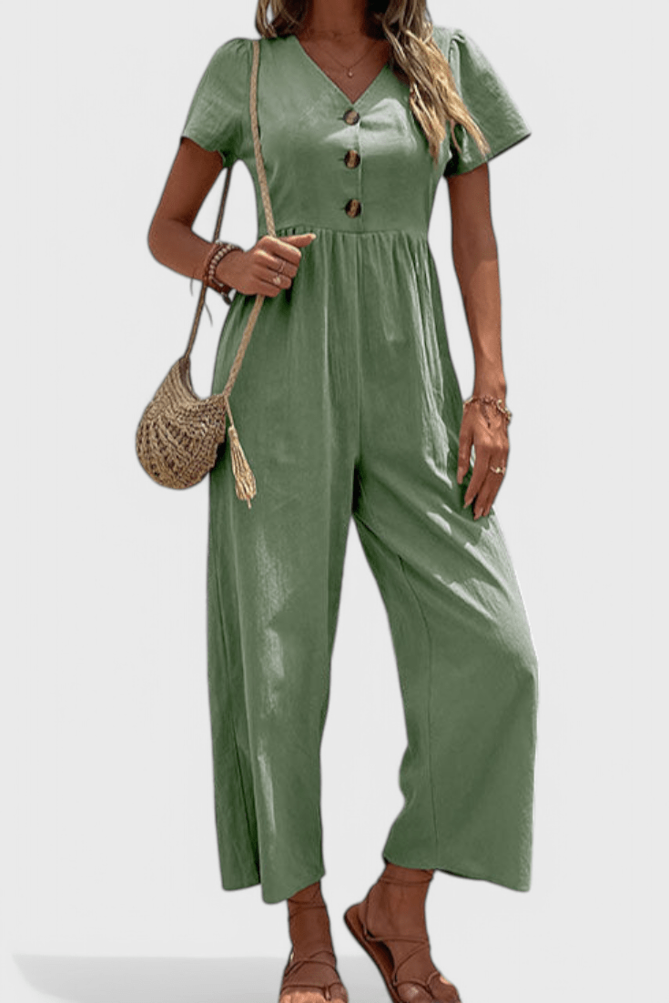 Camila Button-Front Jumpsuit
