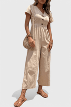 Camila Button-Front Jumpsuit