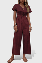 Camila Button-Front Jumpsuit