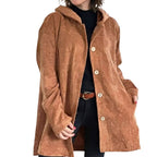 Casual Velvet Hooded Jacket for Autumn