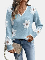 Charlotte | Timeless V-Neck Floral Sweater