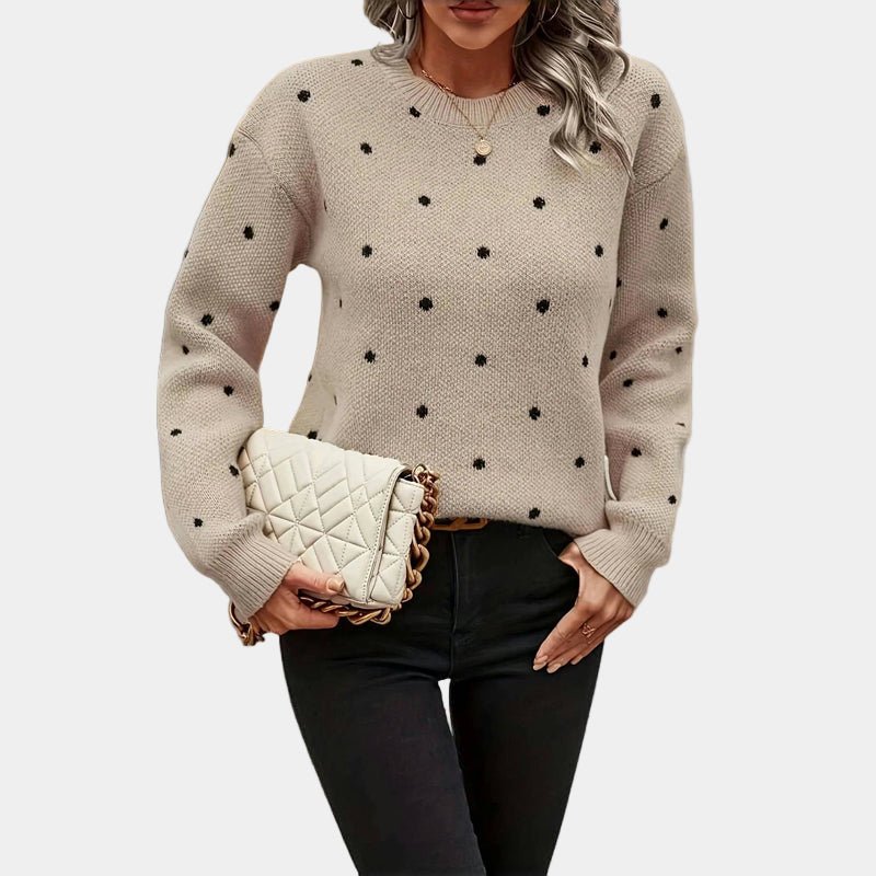 Darielle | Sophisticated Polka Dot Knitted Sweater