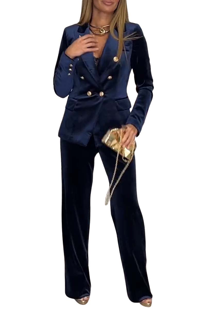 Double-breasted Velvet Suit