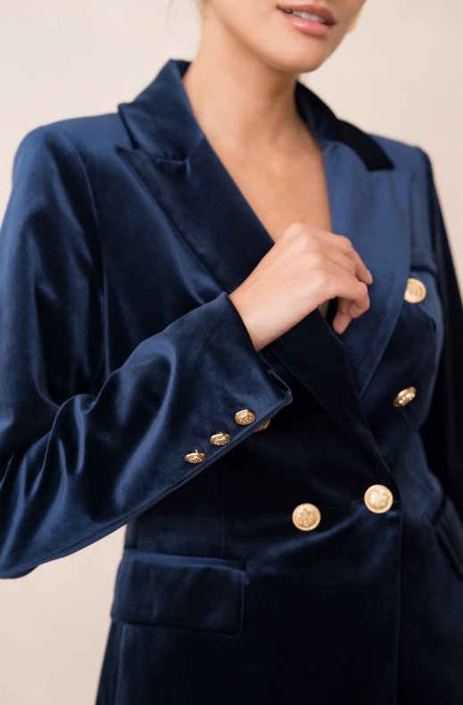 Double-breasted Velvet Suit