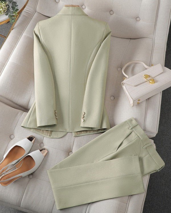 Elegant Suit with Gold Buttons