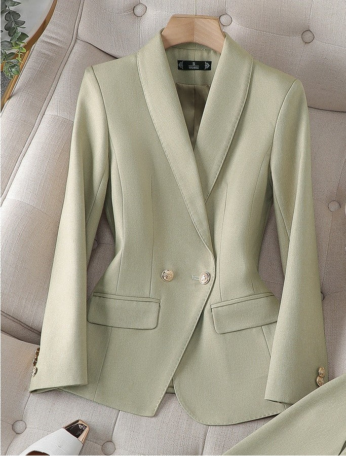 Elegant Suit with Gold Buttons