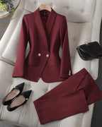Elegant Suit with Gold Buttons