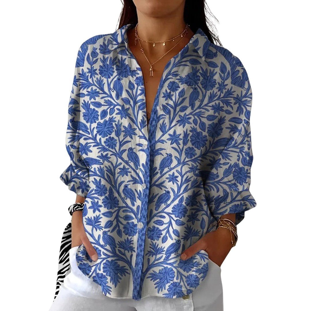 Elise | Blue Garden Blouse
