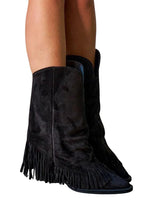 Elise | Suede Fringe Ankle Boots