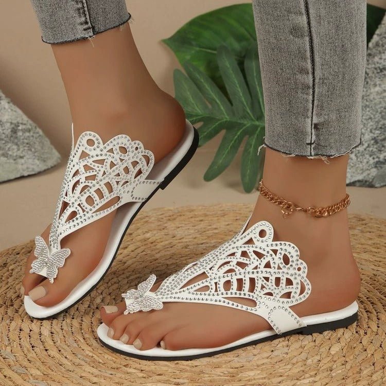 EVELYN | SEQUIENCED BUTTERFLY SANDALS