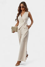 Heskia | Sleeveless Waistcoat & Wide-Leg Pants Set