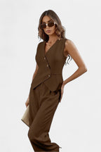 Heskia | Sleeveless Waistcoat & Wide-Leg Pants Set