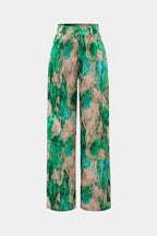 Inna | Marble Print High-Waisted Straight Leg Pants