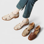 Isara | Low block heel sandals with side cut-out detail