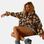 Ivy | Long Sleeve Floral Fleece Sweater