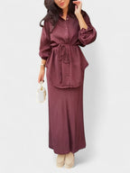 Joe | Tie-Drawstring Shirt & Skirt Set