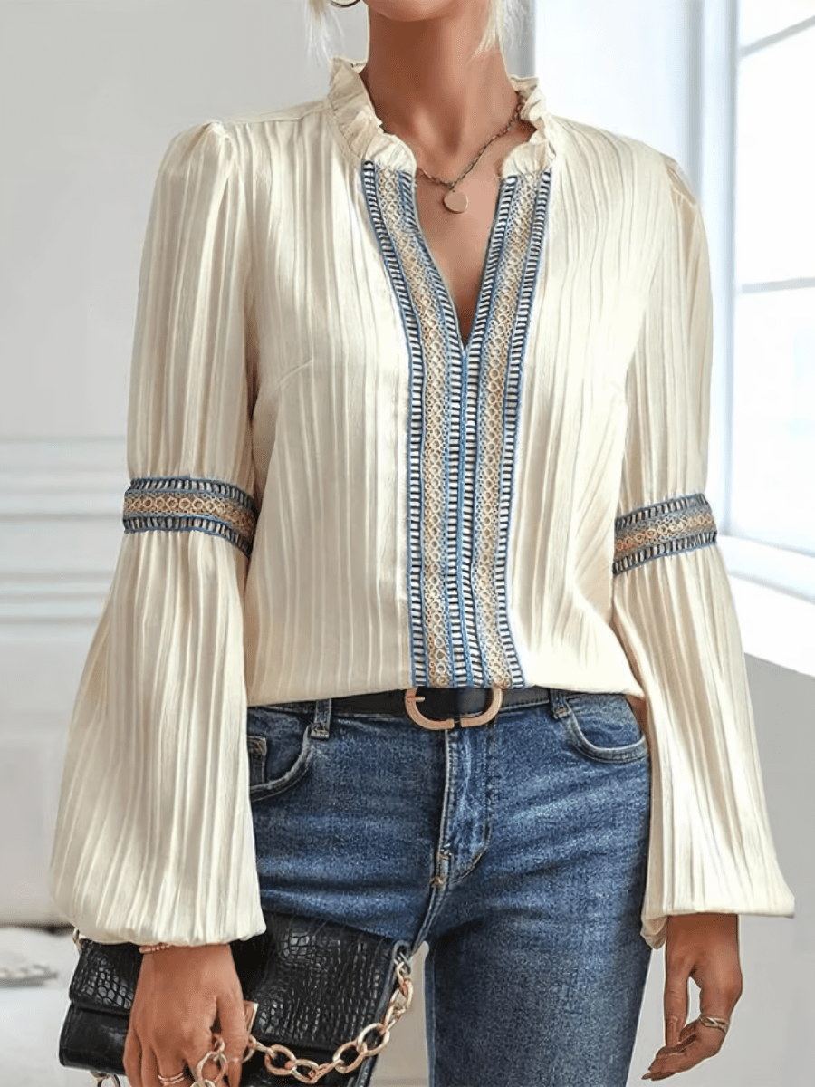 KINSLEY | LUXURIOUS V-NECK BLOUSE