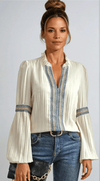KINSLEY | LUXURIOUS V-NECK BLOUSE