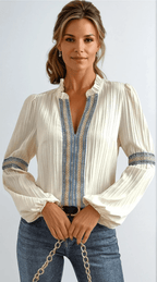 KINSLEY | LUXURIOUS V-NECK BLOUSE