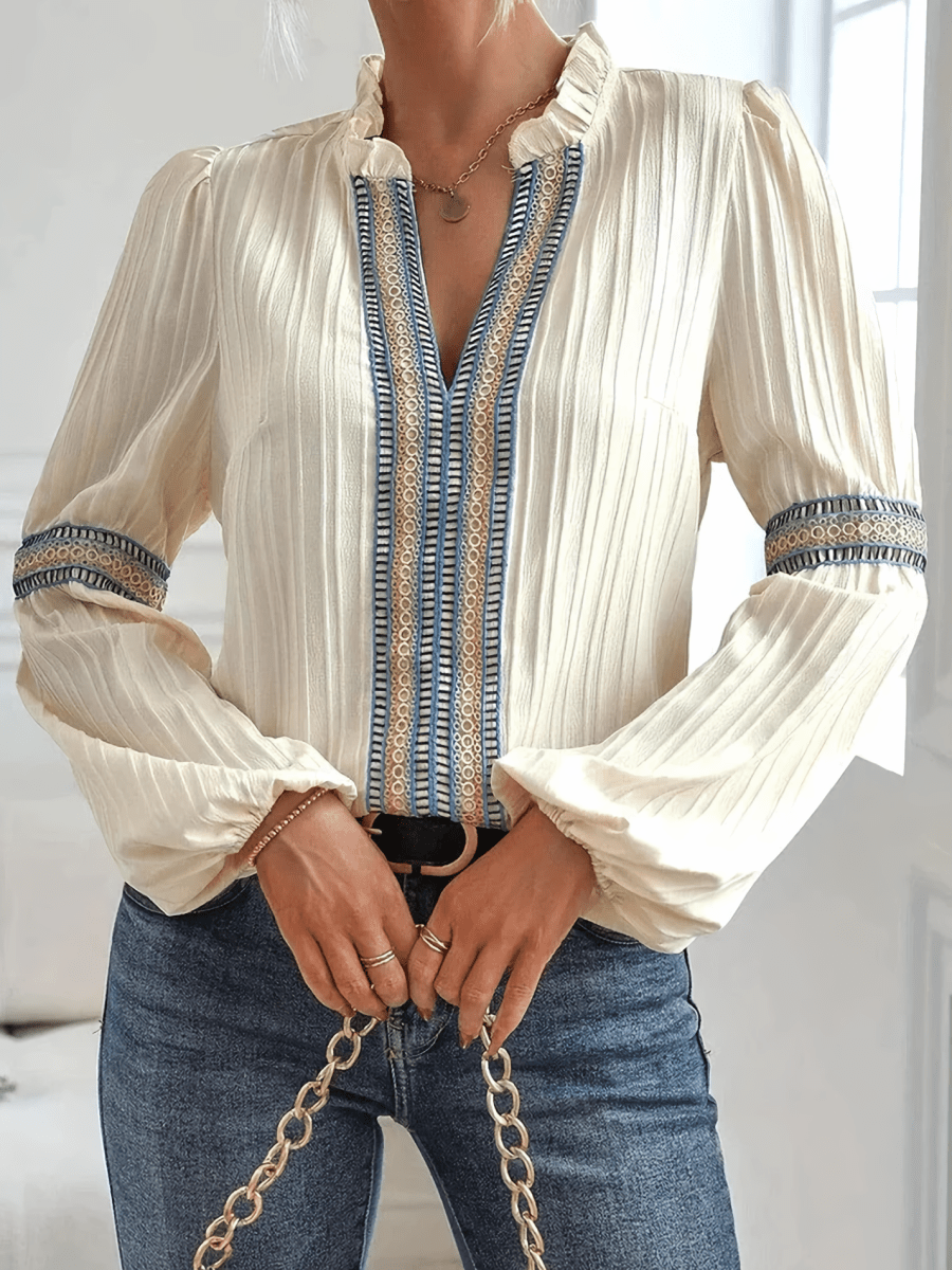 KINSLEY | LUXURIOUS V-NECK BLOUSE