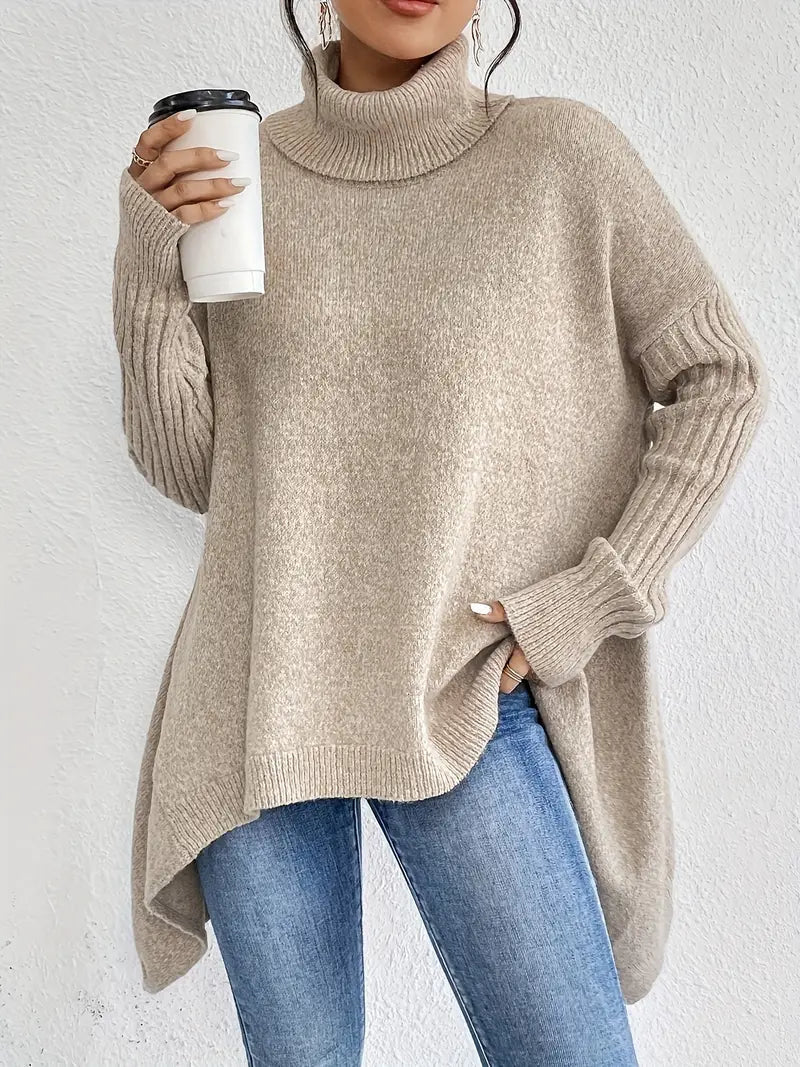 LAORA | Sweater with Long Sleeves and High Collar