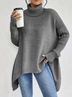 LAORA | Sweater with Long Sleeves and High Collar