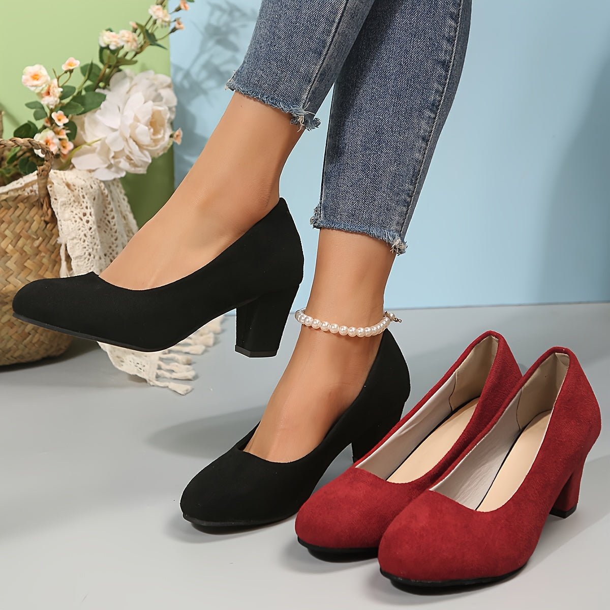 Laure | Elegant Suede Block Heels
