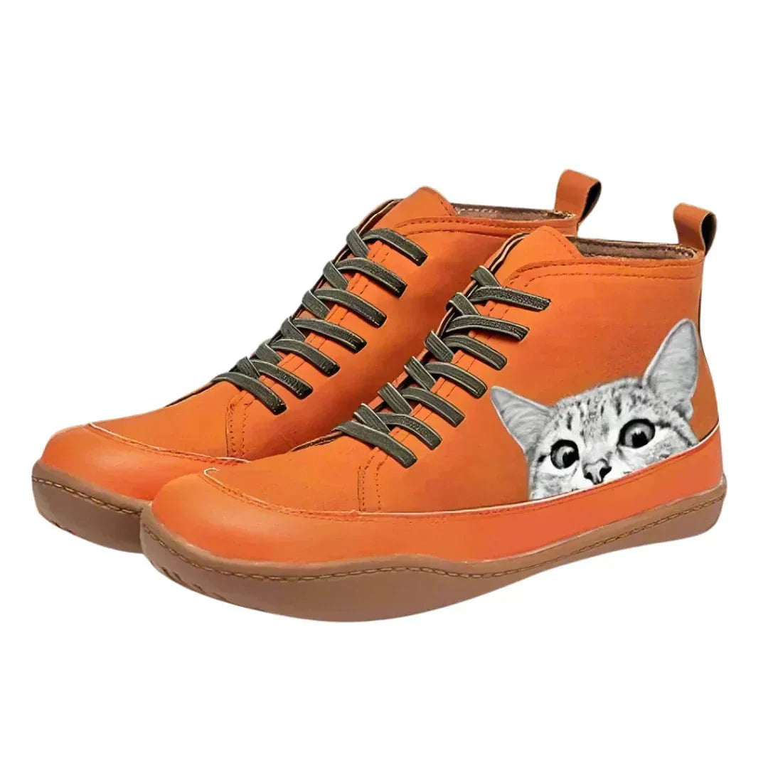 Leather Ankle Boots for Cat Lovers