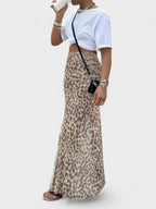 Lila | Leopard Print Maxi Skirt