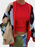 Lydia | Abstract Knit Cardigan & Skirt Set