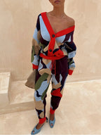 Lydia | Abstract Knit Cardigan & Skirt Set