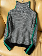 Malou | High Neck Sweater with Striking Contrast Stripes