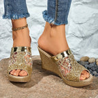 MARIEL | SEQUINED WEDGE HEELS