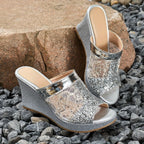 MARIEL | SEQUINED WEDGE HEELS