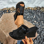 MARIEL | SEQUINED WEDGE HEELS