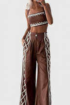 Mirella | Zigzag Print Crop & Wide-Leg Set
