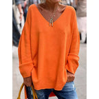 MONICA | ELEGANT LOOSE V NECK BLOUSE