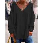 MONICA | ELEGANT LOOSE V NECK BLOUSE